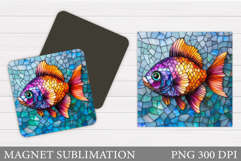 Fish Magnet Design. Fish Square Magnet Sublimation Product Image 1
