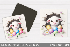 Easter Lamb Magnet Sublimation. Easter Magnet Design Product Image 1