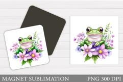 Frog Magnet Design. Cute Frog Sublimation Product Image 1