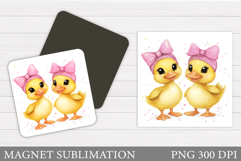 Cute Duck Magnet Design. Cute Duck Sublimation Product Image 1