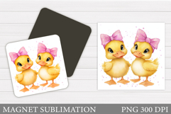 Cute Duck Magnet Design. Cute Duck Sublimation Product Image 1
