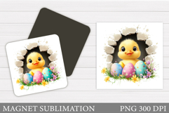 Easter Duck Magnet Design. Duck Spring Magnet Sublimation Product Image 1
