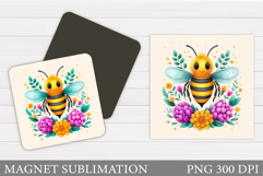 Cute Bee Magnet Design. Cute Bee Sublimation Product Image 1