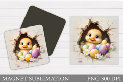 Easter Duck Magnet Design. Easter Magnet Sublimation Product Image 1