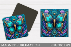 Butterfly Flowers Sublimation. Butterfly Magnet Sublimation Product Image 1