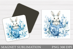 Easter Bunny Magnet Sublimation. Bunny Eggs Magnet Design Product Image 1