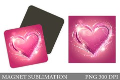Heart Magnet Design. Valentines Magnet Sublimation Product Image 1