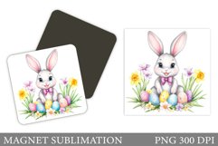 Easter Bunny Magnet Sublimation. Bunny Eggs Magnet Design Product Image 1