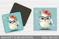 Cute Chicken Magnet Design. Cute Chicken Sublimation Product Image 1