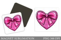 Shimmer Heart Magnet Design. Valentines Magnet Sublimation Product Image 1