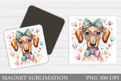 Cute Dog Magnet Design. Cute Dog Sublimation Product Image 1