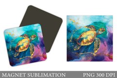 Turtle Magnet Design. Sea Turtle Magnet Sublimation Product Image 1