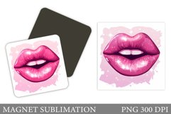 Lips Magnet Design. Valentines Magnet Sublimation Product Image 1