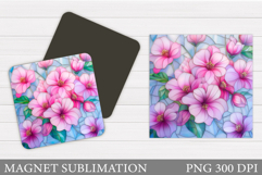 Flowers Magnet Design. Floral Magnet Sublimation Product Image 1