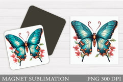 Butterfly Flowers Sublimation. Butterfly Magnet Sublimation Product Image 1
