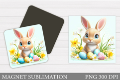 Easter Bunny Magnet Design. Easter Magnet Sublimation Product Image 1