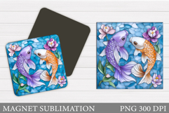 Fish Magnet Design. Fish Square Magnet Sublimation Product Image 1