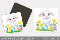 Easter Lamb Magnet Design. Easter Lamb Sublimation Product Image 1
