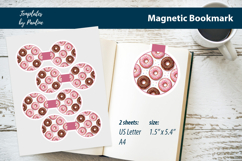 Donut Magnetic Bookmark Printable Printable, Print and Cut Product Image 1