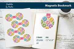 Cute Donut Magnetic Bookmark Printable, Print and Cut Product Image 1