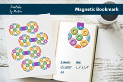 Kawaii Donut Magnetic Bookmark Printable for Journaling Product Image 1