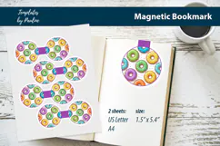 Kawaii Donut Magnetic Bookmark Printable for Journaling Product Image 1