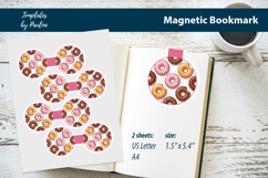 Cute Printable Donut Magnetic Bookmark, Print and Cut Product Image 1