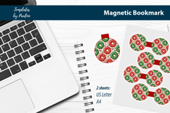 Christmas Donut Magnetic Bookmark Printable, Print and Cut Product Image 2