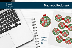 Christmas Donut Magnetic Bookmark Printable, Print and Cut Product Image 2