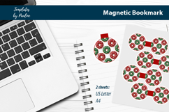 Christmas Donut Magnetic Bookmark Printable, Print and Cut Product Image 2