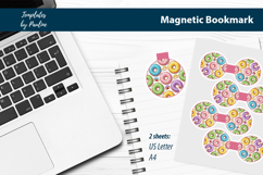 Cute Donut Magnetic Bookmark Printable, Print and Cut Product Image 2