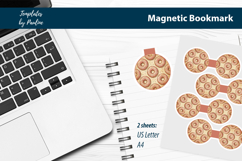 Cute Donut Magnetic Bookmark Printable, Print and Cut Product Image 2