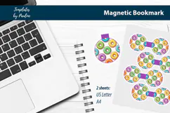 Kawaii Donut Magnetic Bookmark Printable for Journaling Product Image 2