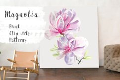 Magnolia - Watercolor Print, Patterns, Clip arts Product Image 1