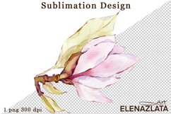 Watercolor pink magnolia flowers clipart, hand drawn Product Image 1