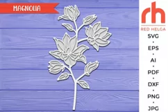 magnolia svg, tropical flower svg, magnolia outline, magnolia silhouette, laser cut file, layered magnolia svg, magnolia branch svg, wood poppy svg, mississippi flower svg, louisiana flower svg, magnolia stencil, beach flower svg, magnolia vector