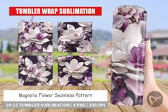 Tumbler Sublimation Wrap Magnolia Flower Pattern Product Image 1