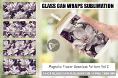 Glass Can Wraps Magnolia Flower Pattern Product Image 1