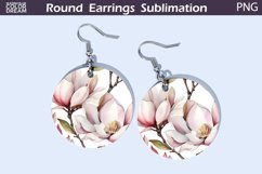 Magnolia Round Earrings | Spring Flowers Round Earrings Product Image 1