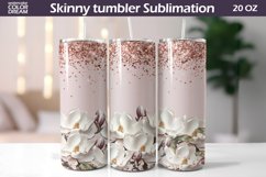 Magnolia Tumbler Wrap | Spring Flowers Tumbler Sublimation Product Image 1