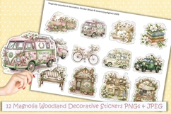 12 Magnolia Woodland Decoration Planner sticker PNGs Product Image 1
