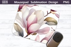 Magnolia MousePad Sublimation | Flowers Mouse Pad Product Image 1