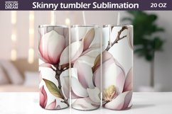 Magnolia Tumbler Wrap | Spring Flowers Tumbler Sublimation Product Image 1