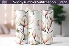 Magnolia Tumbler Wrap | Spring Flowers Tumbler Sublimation Product Image 1
