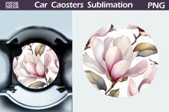 Magnolia Car Coaster | Spring Flowers Coaster | Car Coaster Product Image 1