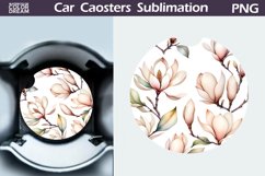 Magnolia Car Coaster | Spring Flowers Coaster | Car Coaster Product Image 1