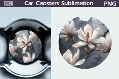 Magnolia Car Coaster | Spring Flowers Coaster | Car Coaster Product Image 1