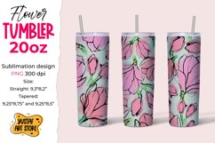 Magnolia Flowers Spring tumbler 20 oz sublimation design Product Image 1
