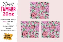 Magnolia Flowers Spring tumbler 20 oz sublimation design Product Image 2