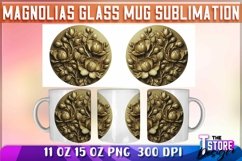 Magnolias Mug Sublimation|11 oz 15 oz Mug Wrap| Flowers v.1 Product Image 2